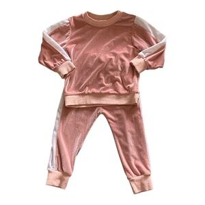 PAT PAT-PINK VELOUR SET-18-24MONTHS